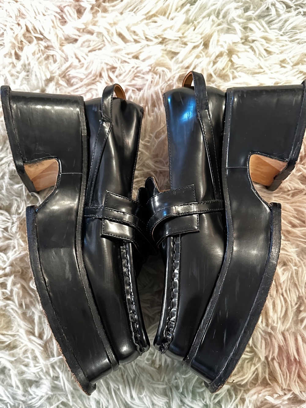 Shushu/Tong Black Platform Loafers Size 37 - Picture 9 of 11